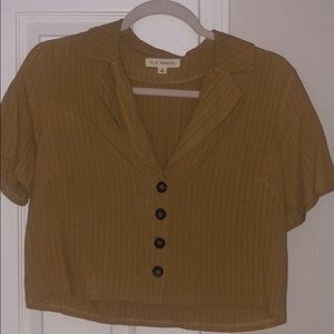 pacsun cropped button up tee